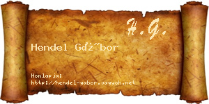 Hendel Gábor névjegykártya