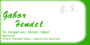 gabor hendel business card